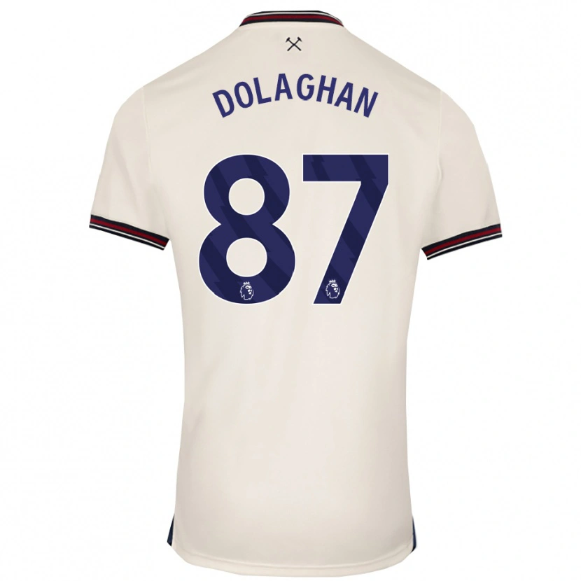 Danxen Uomo Maglia Brad Dolaghan #87 Bianco Sporco Kit Gara Away 2025/26 Maglietta