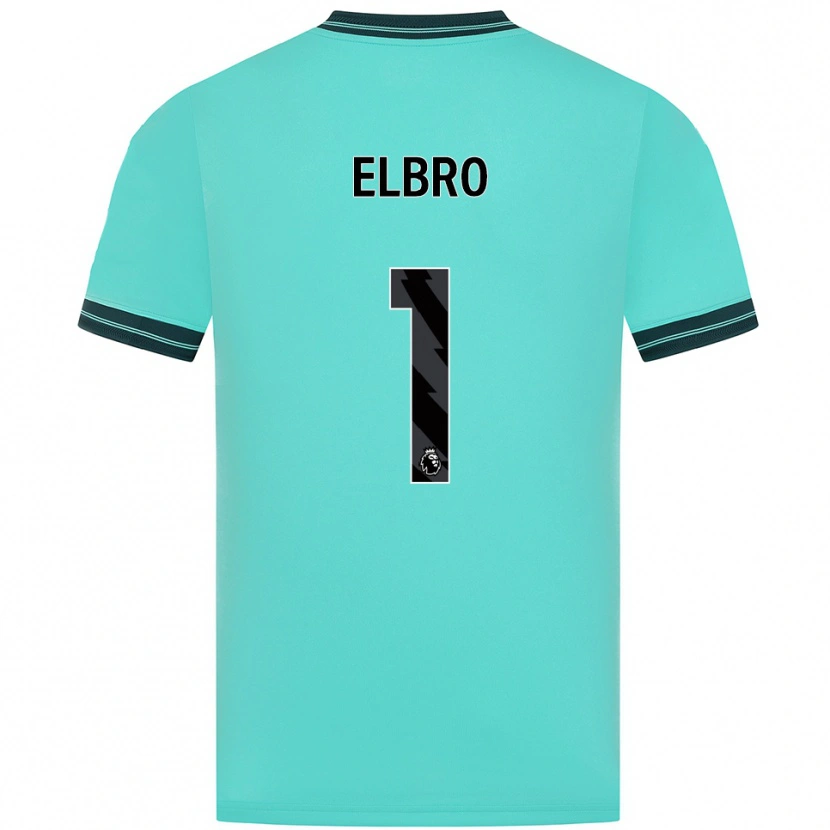 Danxen Uomo Maglia Maddie Elbro #1 Azzurro Verde Kit Gara Away 2025/26 Maglietta