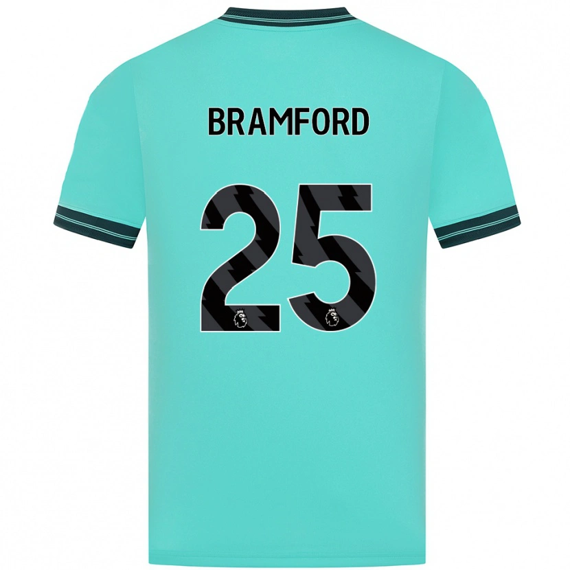 Danxen Uomo Maglia Sophie Bramford #25 Azzurro Verde Kit Gara Away 2025/26 Maglietta