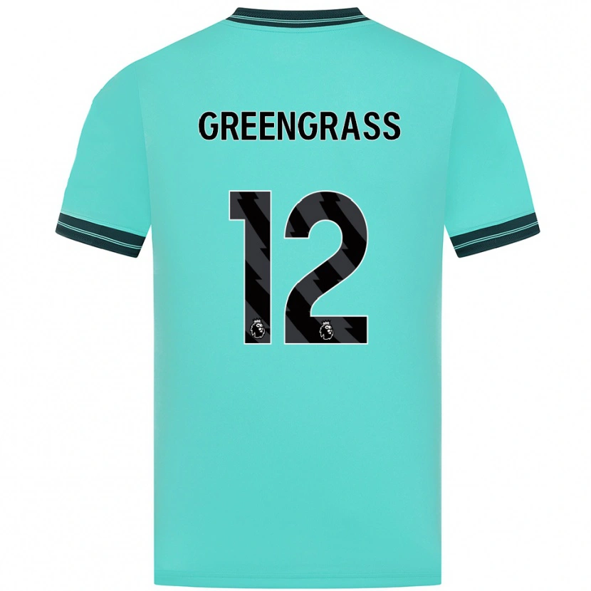 Danxen Uomo Maglia Charlotte Greengrass #12 Azzurro Verde Kit Gara Away 2025/26 Maglietta