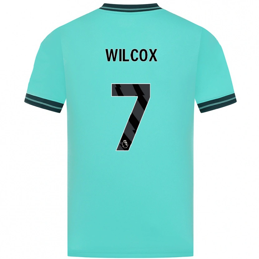 Danxen Uomo Maglia Jake Wilcox #7 Azzurro Verde Kit Gara Away 2025/26 Maglietta