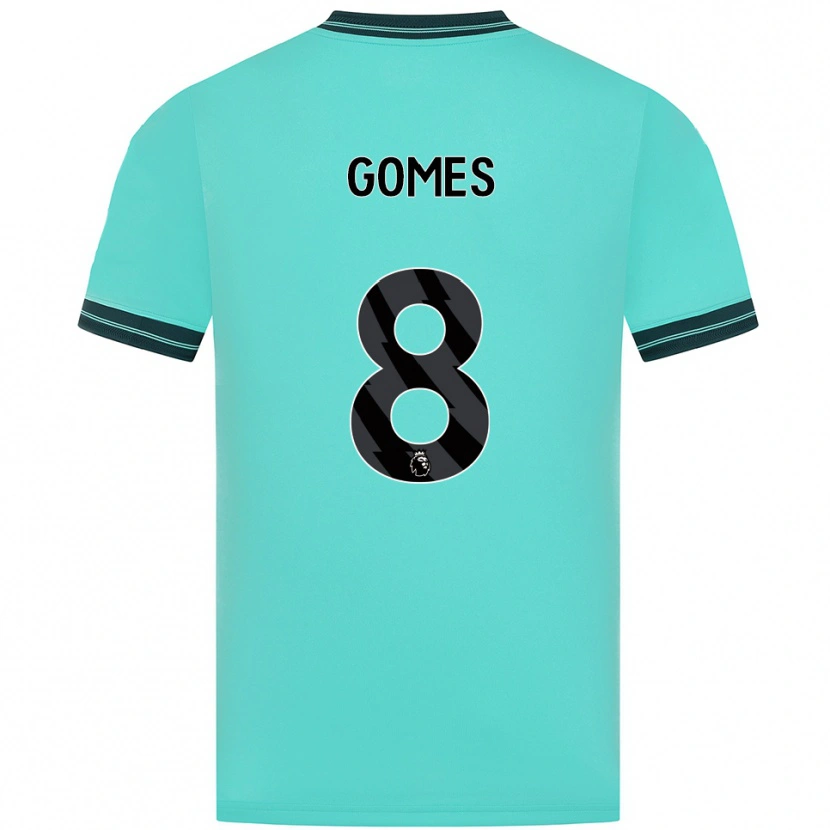 Danxen Uomo Maglia João Gomes #8 Azzurro Verde Kit Gara Away 2025/26 Maglietta