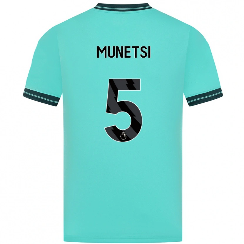 Danxen Uomo Maglia Marshall Munetsi #5 Azzurro Verde Kit Gara Away 2025/26 Maglietta