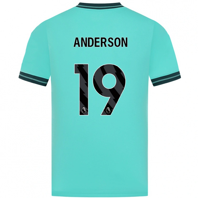 Danxen Uomo Maglia Becky Anderson #19 Azzurro Verde Kit Gara Away 2025/26 Maglietta