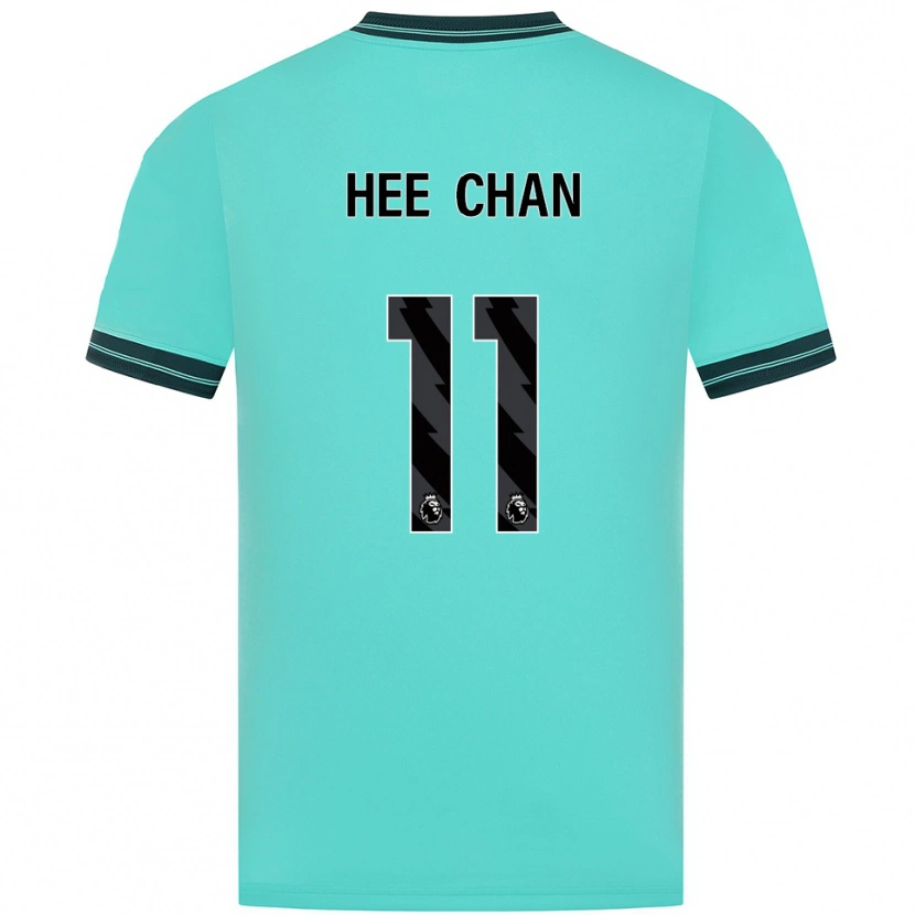 Danxen Uomo Maglia Hee-Chan Hwang #11 Azzurro Verde Kit Gara Away 2025/26 Maglietta