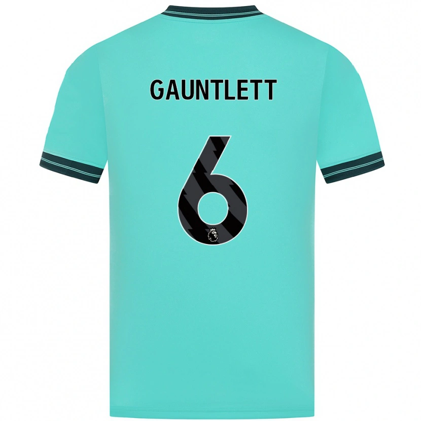 Danxen Uomo Maglia Maz Gauntlett #6 Azzurro Verde Kit Gara Away 2025/26 Maglietta