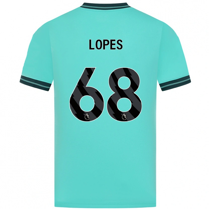 Danxen Uomo Maglia Leo Lopes #68 Azzurro Verde Kit Gara Away 2025/26 Maglietta