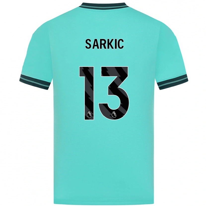 Danxen Uomo Maglia Matija Sarkic #13 Azzurro Verde Kit Gara Away 2025/26 Maglietta