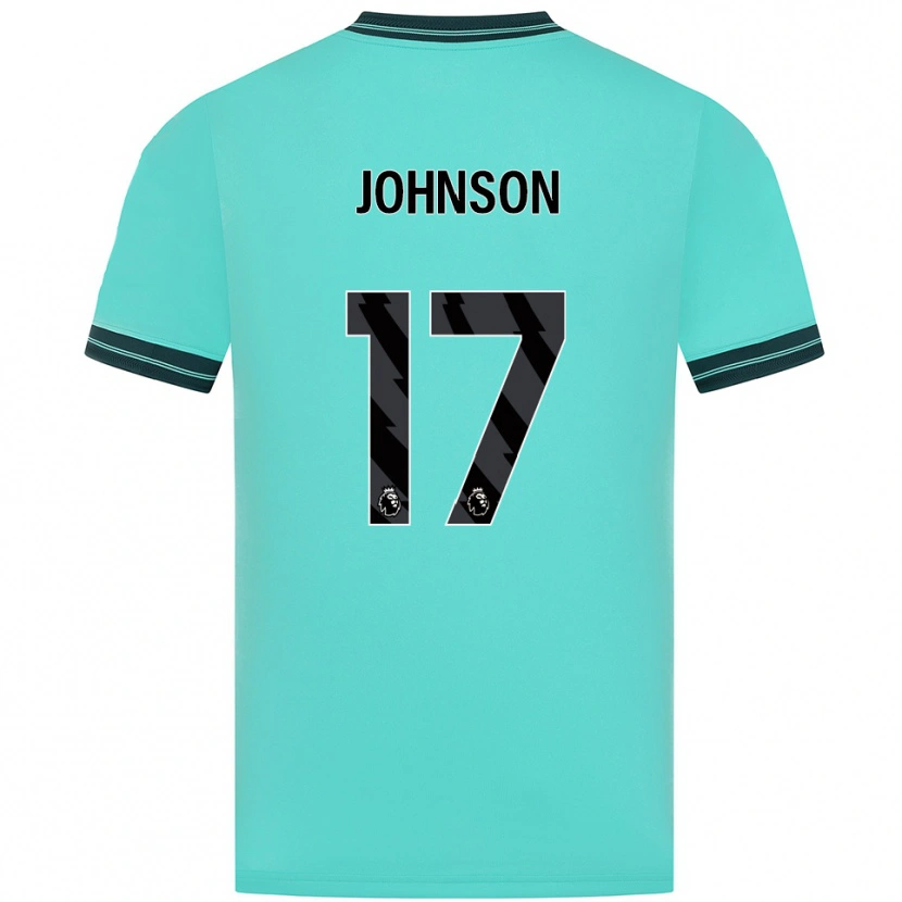 Danxen Uomo Maglia Katie Johnson #17 Azzurro Verde Kit Gara Away 2025/26 Maglietta