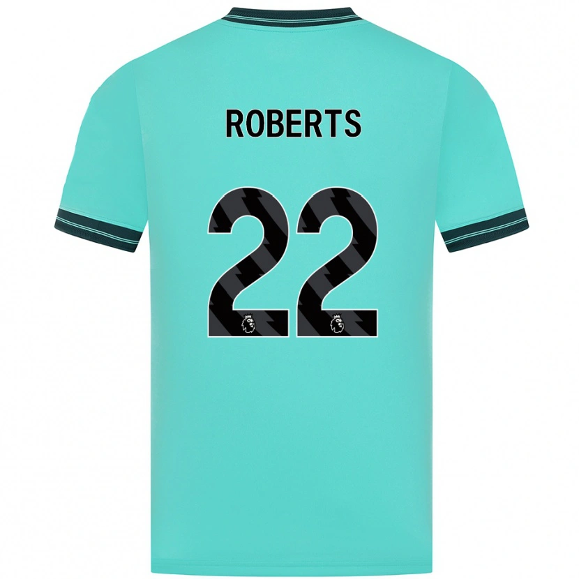 Danxen Uomo Maglia Beth Roberts #22 Azzurro Verde Kit Gara Away 2025/26 Maglietta