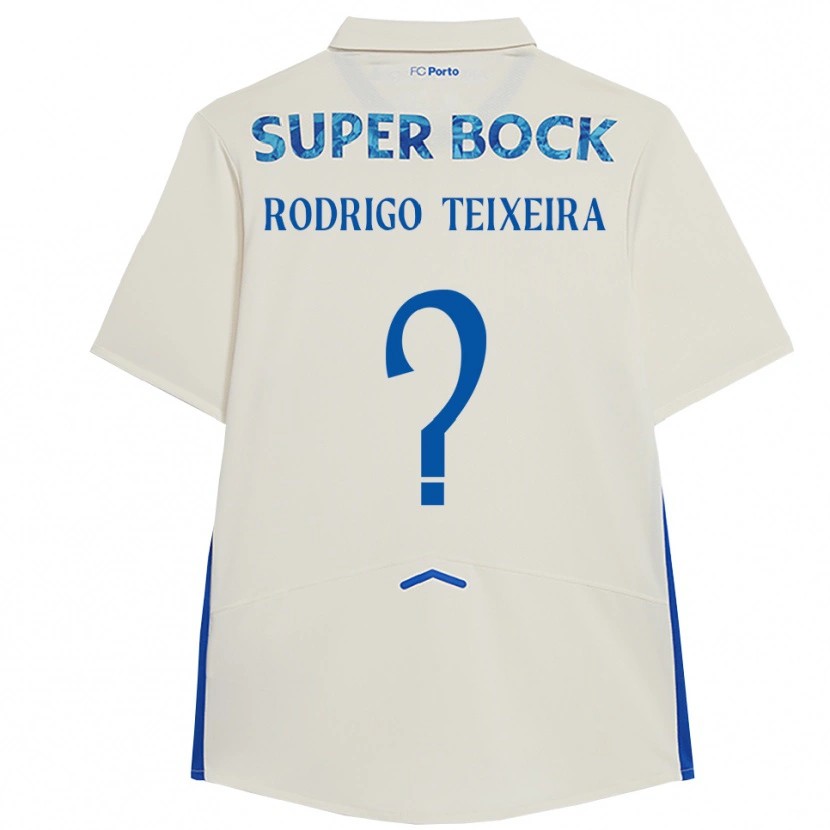 Danxen Uomo Maglia Rodrigo Teixeira #0 Bianco Blu Kit Gara Third 2025/26 Maglietta