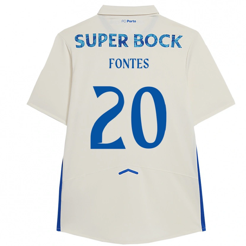 Danxen Uomo Maglia Goncalo Fontes #20 Bianco Blu Kit Gara Third 2025/26 Maglietta