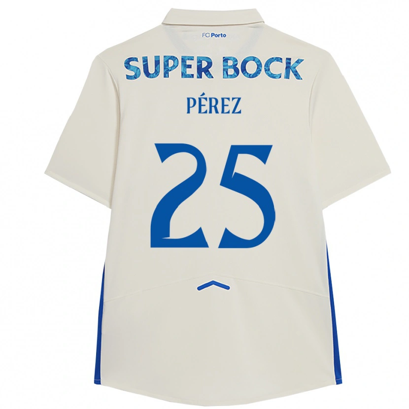 Danxen Uomo Maglia Tomás Pérez #25 Bianco Blu Kit Gara Third 2025/26 Maglietta