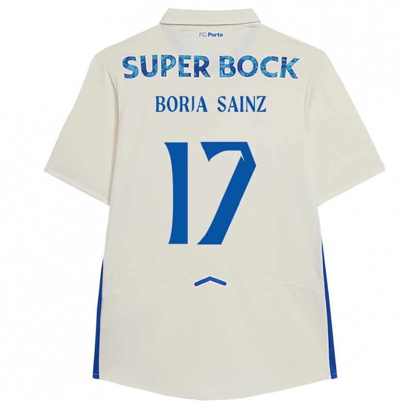 Danxen Uomo Maglia Borja Sainz #17 Bianco Blu Kit Gara Third 2025/26 Maglietta