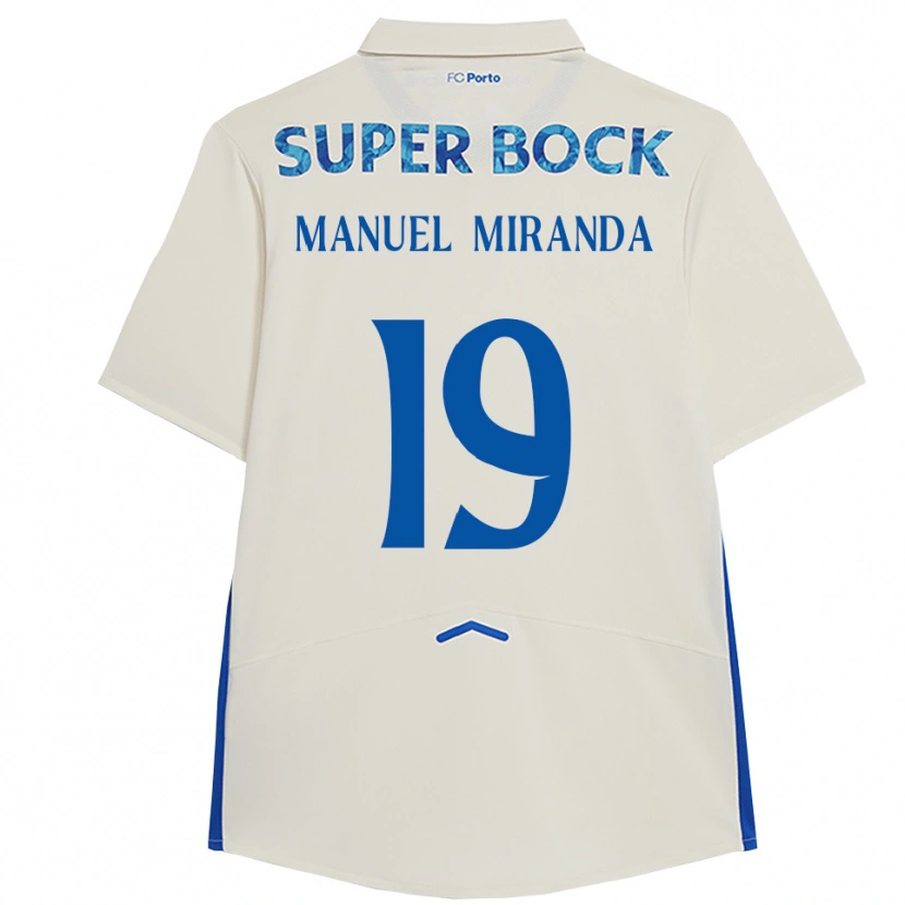 Danxen Uomo Maglia Manuel Miranda #19 Bianco Blu Kit Gara Third 2025/26 Maglietta