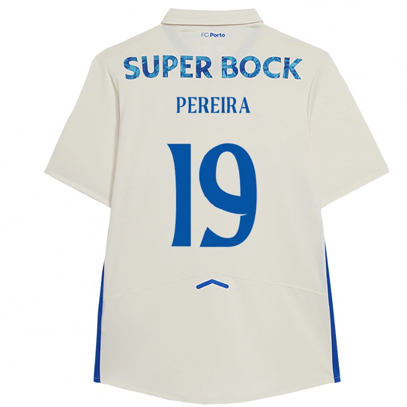 Danxen Uomo Maglia João Pereira #19 Bianco Blu Kit Gara Third 2025/26 Maglietta