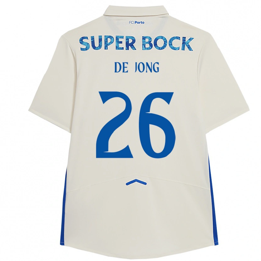Danxen Uomo Maglia Luuk De Jong #26 Bianco Blu Kit Gara Third 2025/26 Maglietta