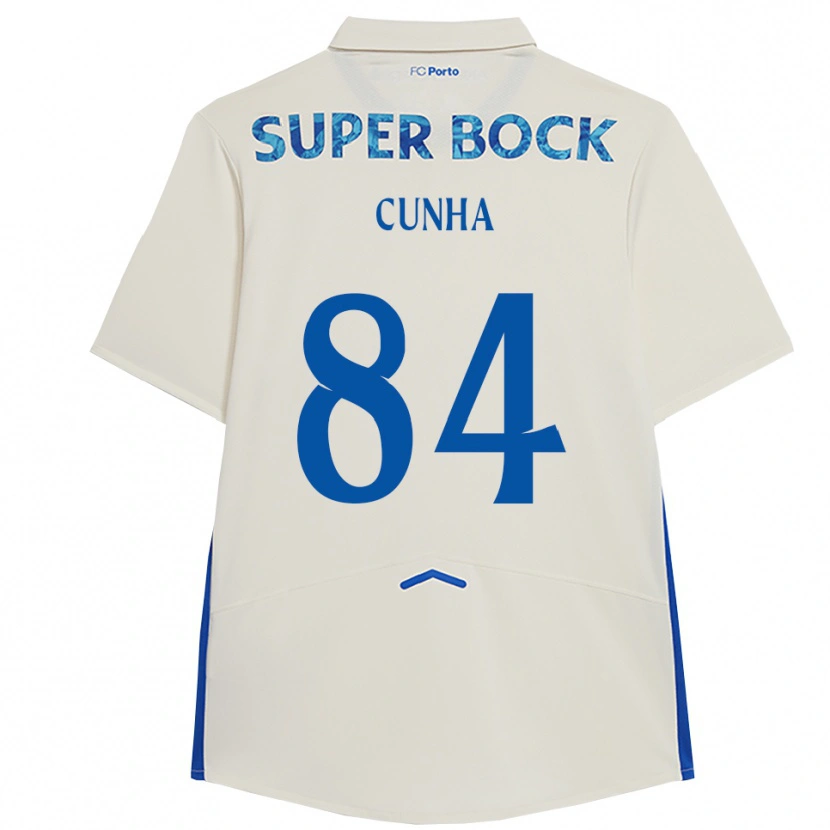 Danxen Uomo Maglia Martim Cunha #84 Bianco Blu Kit Gara Third 2025/26 Maglietta