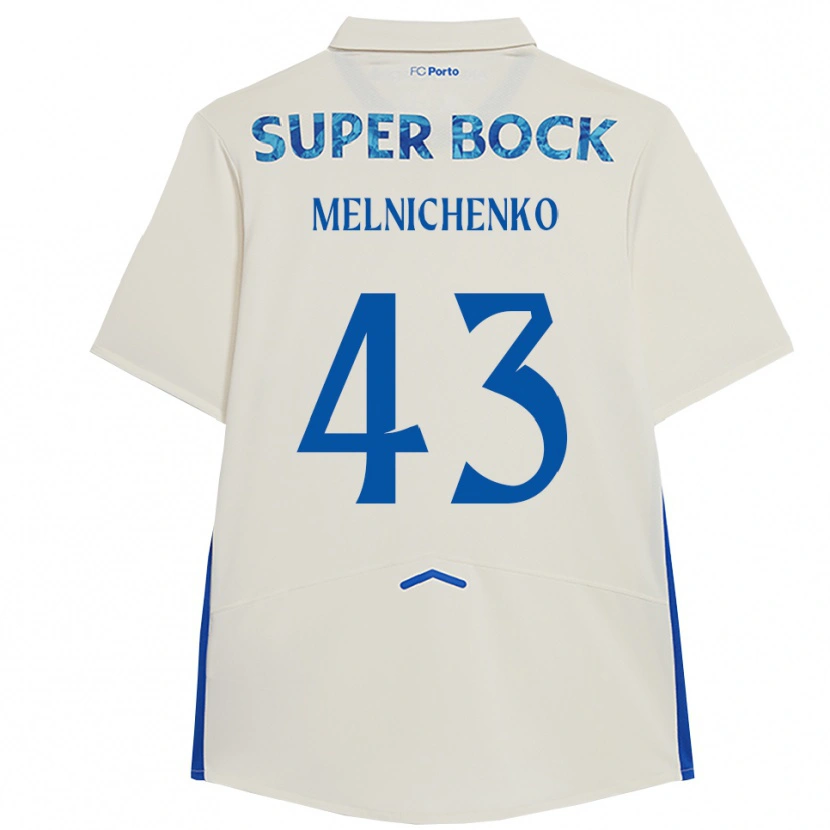 Danxen Uomo Maglia Trofim Melnichenko #43 Bianco Blu Kit Gara Third 2025/26 Maglietta