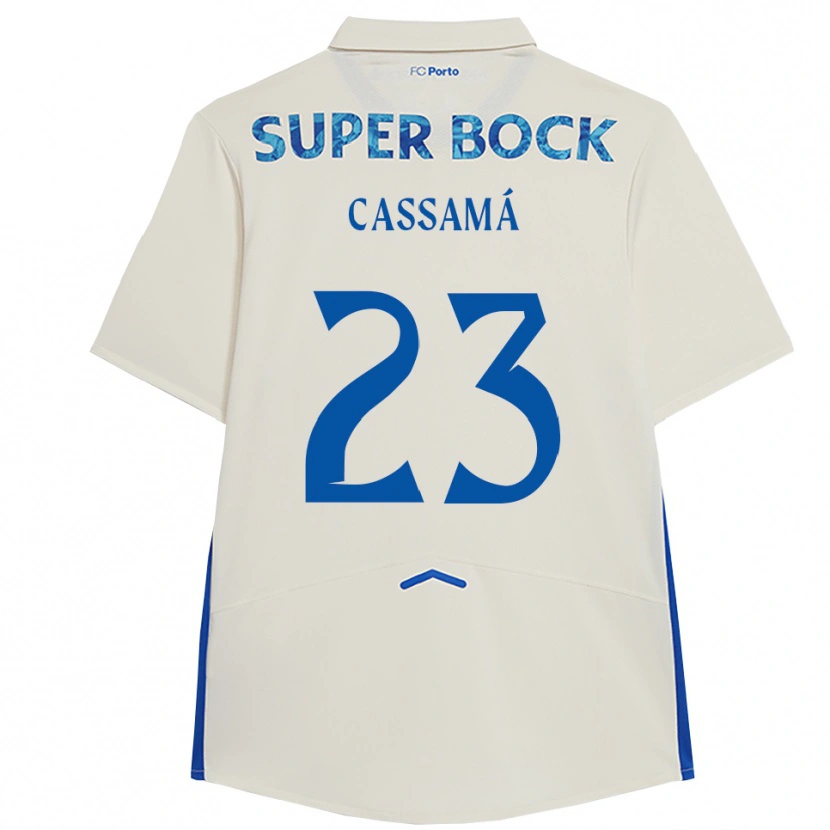 Danxen Uomo Maglia Abdu Cassamá #23 Bianco Blu Kit Gara Third 2025/26 Maglietta
