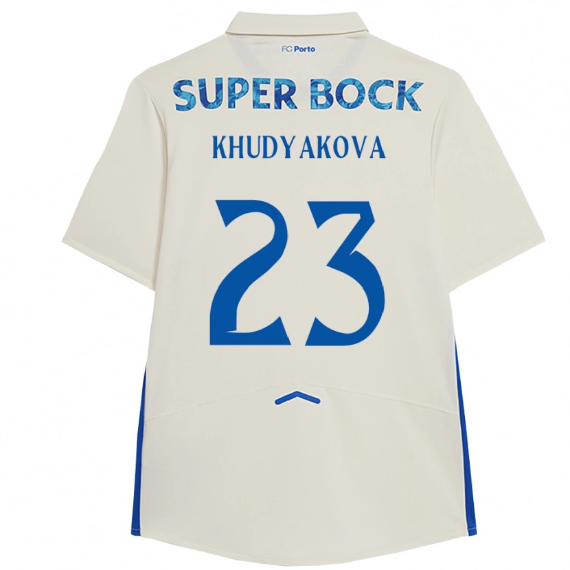 Danxen Uomo Maglia Verónica Khudyakova #23 Bianco Blu Kit Gara Third 2025/26 Maglietta