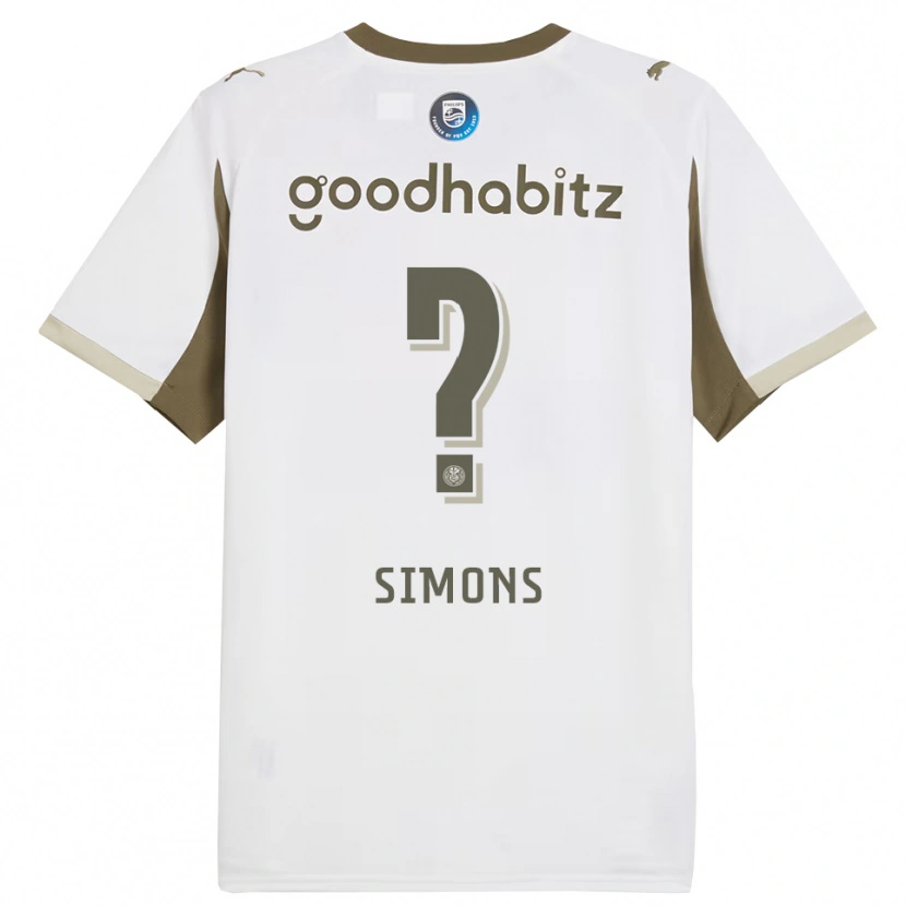 Danxen Uomo Maglia Jevon Simons #0 Bianco Grigio Kit Gara Third 2025/26 Maglietta