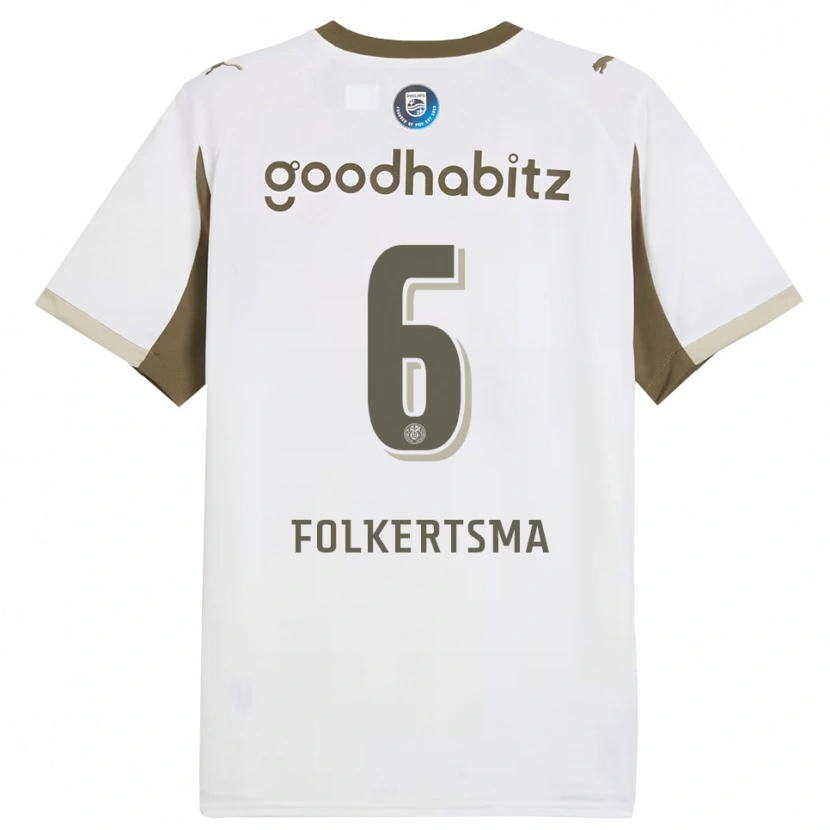 Danxen Uomo Maglia Sisca Folkertsma #6 Bianco Grigio Kit Gara Third 2025/26 Maglietta