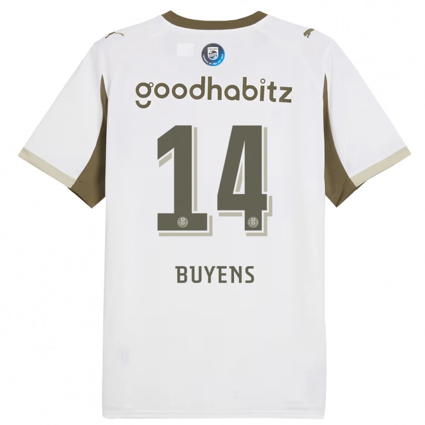 Danxen Uomo Maglia Mathieu Buyens #14 Bianco Grigio Kit Gara Third 2025/26 Maglietta