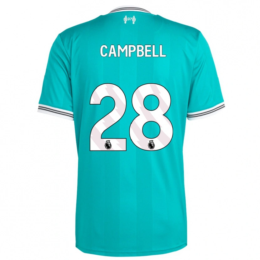 Danxen Uomo Maglia Megan Campbell #28 Verde Bianco Kit Gara Third 2025/26 Maglietta