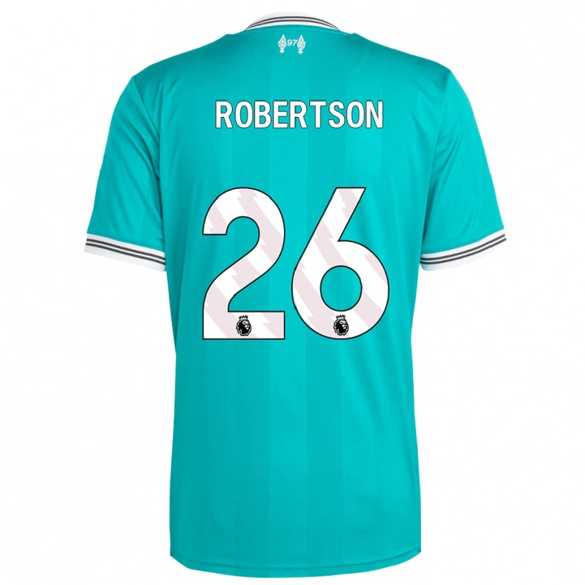 Danxen Uomo Maglia Andrew Robertson #26 Verde Bianco Kit Gara Third 2025/26 Maglietta