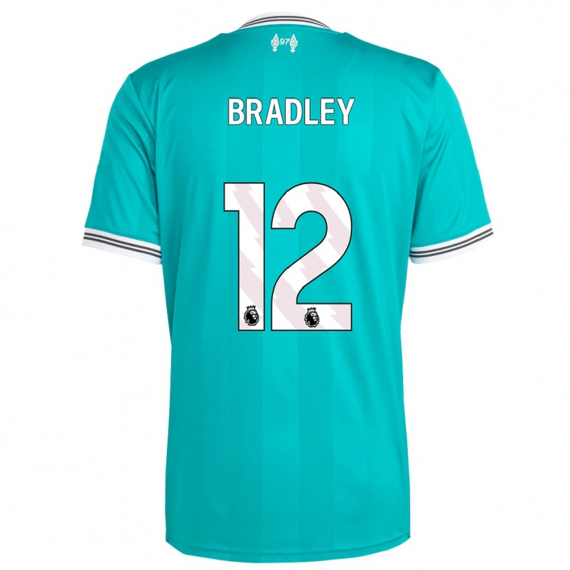 Danxen Uomo Maglia Conor Bradley #12 Verde Bianco Kit Gara Third 2025/26 Maglietta