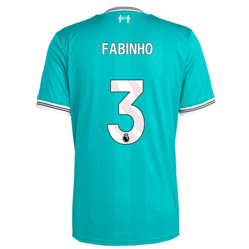 Danxen Uomo Maglia Fabinho #3 Verde Bianco Kit Gara Third 2025/26 Maglietta