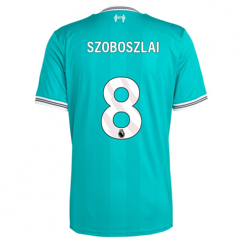 Danxen Uomo Maglia Dominik Szoboszlai #8 Verde Bianco Kit Gara Third 2025/26 Maglietta