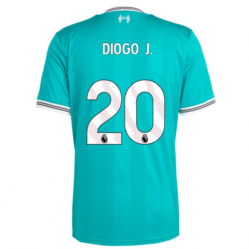 Danxen Uomo Maglia Diogo Jota #20 Verde Bianco Kit Gara Third 2025/26 Maglietta