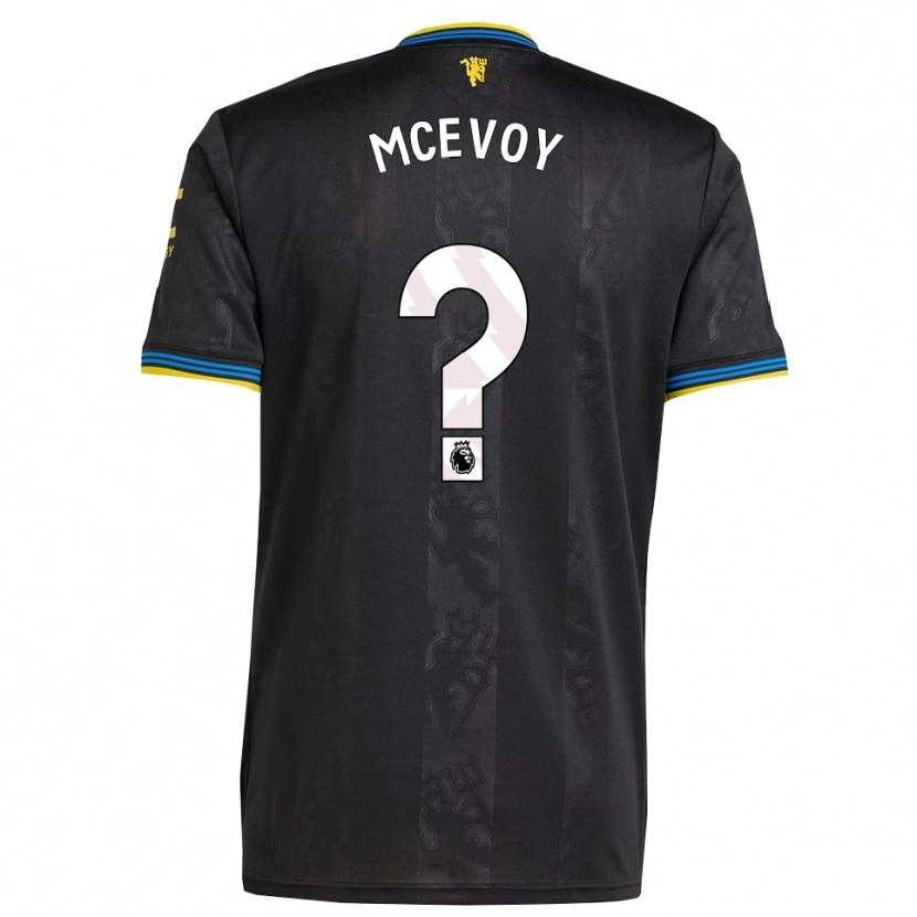Danxen Uomo Maglia Jay Mcevoy #0 Nero Giallo Blu Kit Gara Third 2025/26 Maglietta