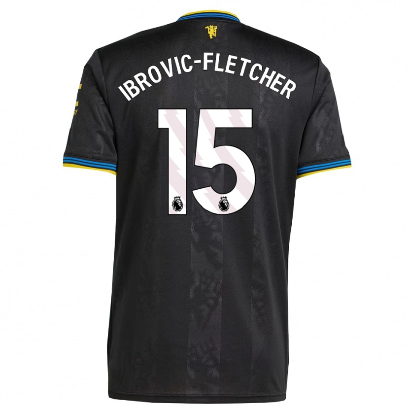 Danxen Uomo Maglia Edward Ibrovic-Fletcher #15 Nero Giallo Blu Kit Gara Third 2025/26 Maglietta