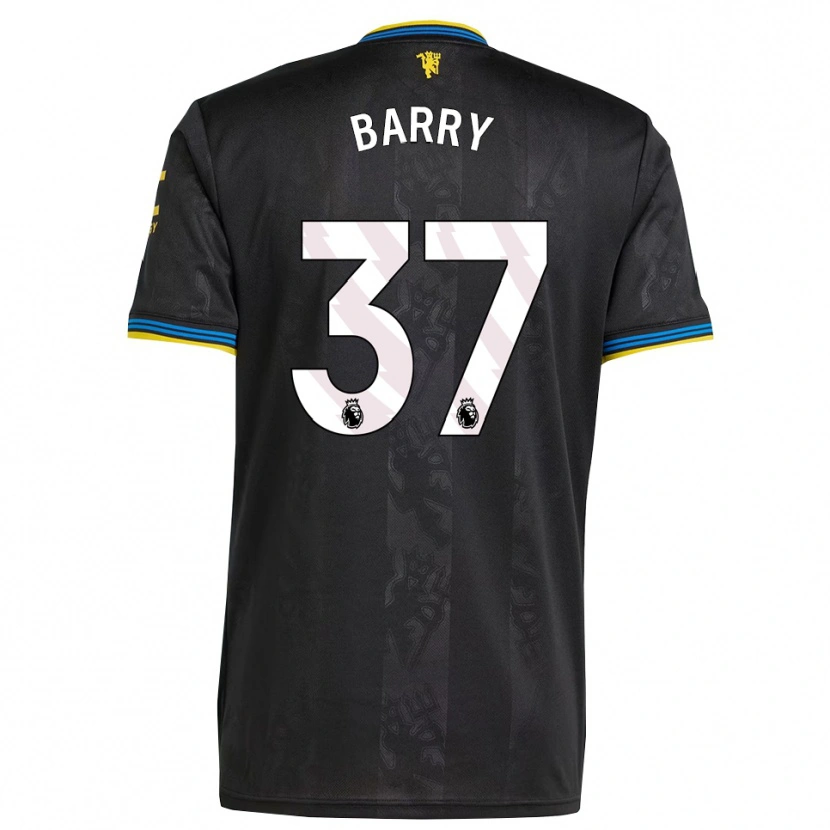 Danxen Uomo Maglia Keira Barry #37 Nero Giallo Blu Kit Gara Third 2025/26 Maglietta