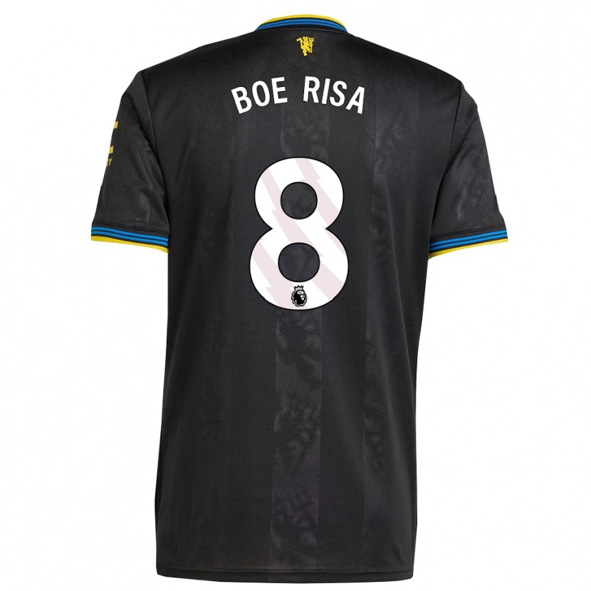 Danxen Uomo Maglia Vilde Boe Risa #8 Nero Giallo Blu Kit Gara Third 2025/26 Maglietta
