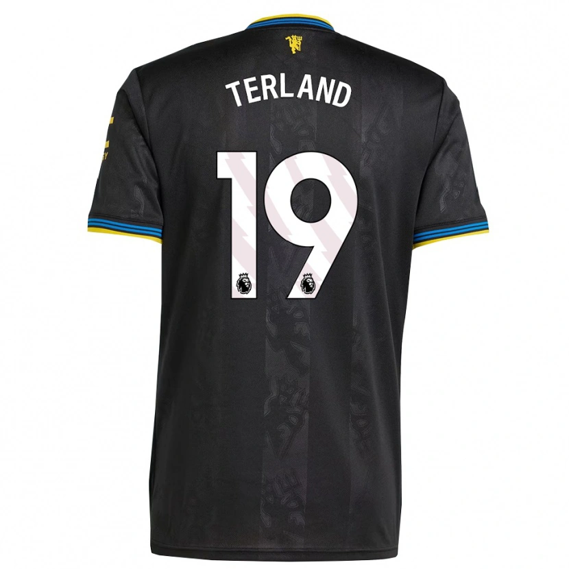 Danxen Uomo Maglia Elisabeth Terland #19 Nero Giallo Blu Kit Gara Third 2025/26 Maglietta