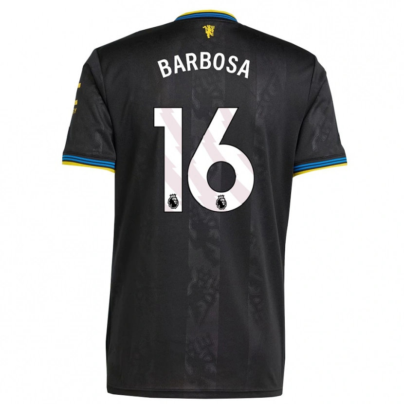 Danxen Uomo Maglia Neithan Barbosa #16 Nero Giallo Blu Kit Gara Third 2025/26 Maglietta