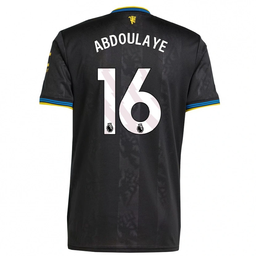 Danxen Uomo Maglia Douka Abdoulaye #16 Nero Giallo Blu Kit Gara Third 2025/26 Maglietta