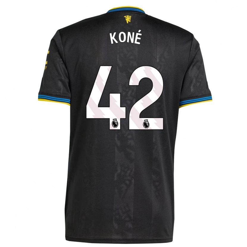 Danxen Uomo Maglia Sékou Koné #42 Nero Giallo Blu Kit Gara Third 2025/26 Maglietta