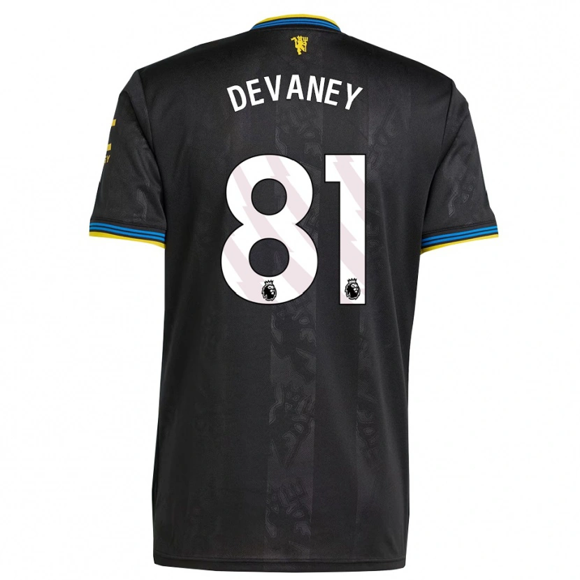 Danxen Uomo Maglia Jacob Devaney #81 Nero Giallo Blu Kit Gara Third 2025/26 Maglietta