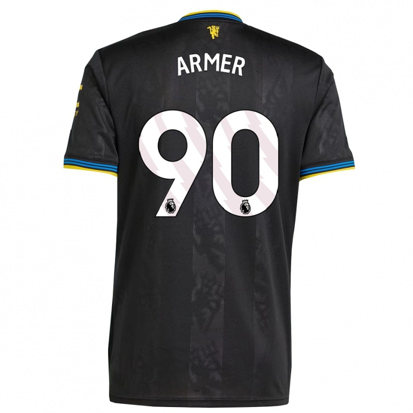 Danxen Uomo Maglia Daniel Armer #90 Nero Giallo Blu Kit Gara Third 2025/26 Maglietta