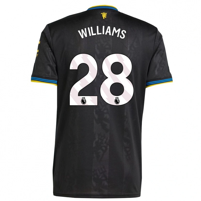 Danxen Uomo Maglia Rachel Williams #28 Nero Giallo Blu Kit Gara Third 2025/26 Maglietta
