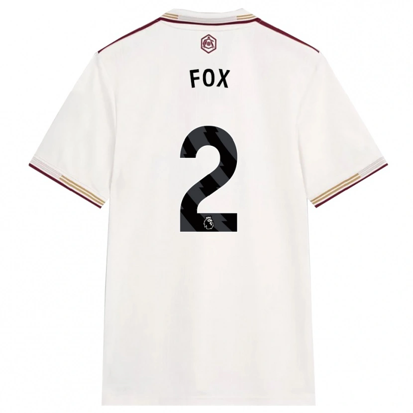 Danxen Uomo Maglia Emily Fox #2 Bianco Sporco Borgogna Kit Gara Third 2025/26 Maglietta