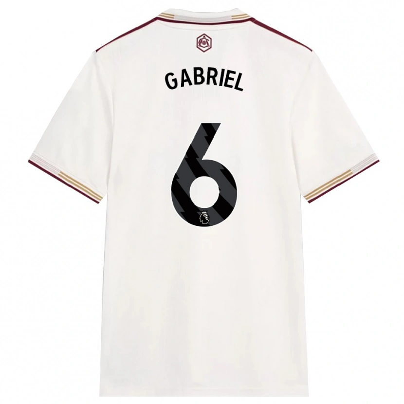 Danxen Uomo Maglia Gabriel Magalhães #6 Bianco Sporco Borgogna Kit Gara Third 2025/26 Maglietta
