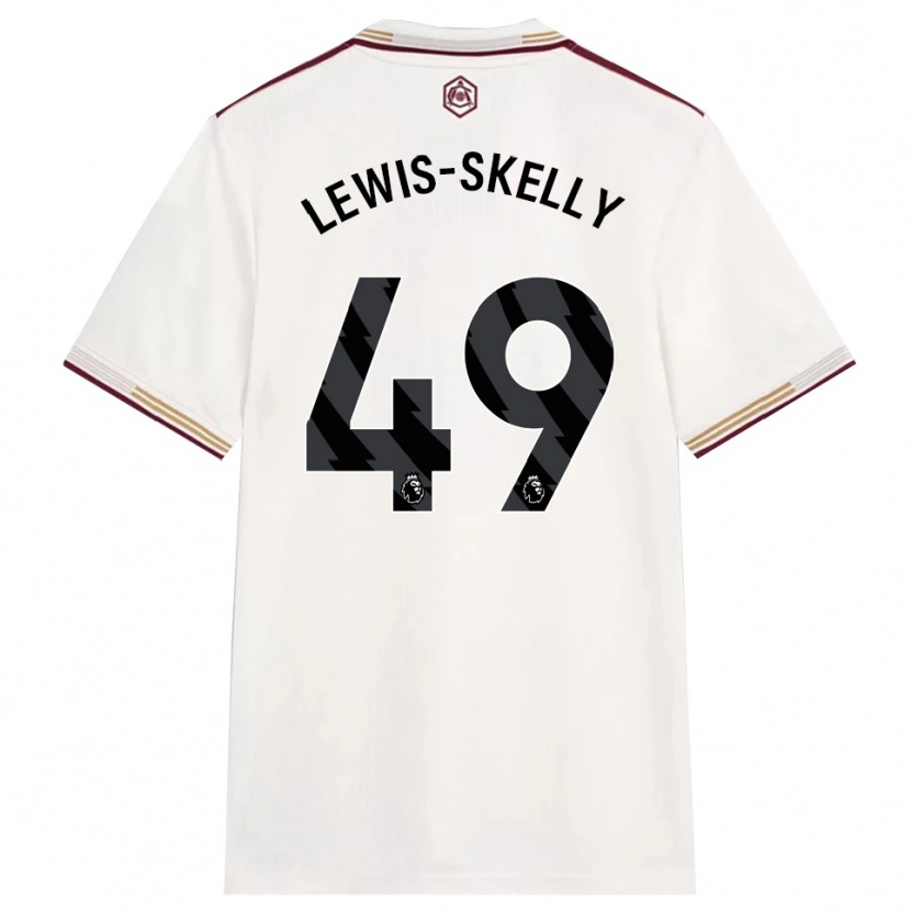 Danxen Uomo Maglia Myles Lewis-Skelly #49 Bianco Sporco Borgogna Kit Gara Third 2025/26 Maglietta