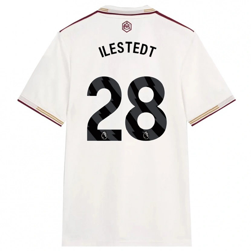 Danxen Uomo Maglia Amanda Ilestedt #28 Bianco Sporco Borgogna Kit Gara Third 2025/26 Maglietta