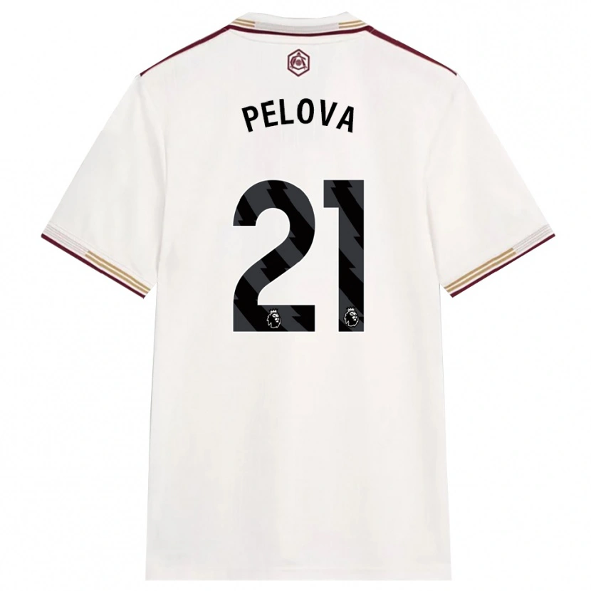 Danxen Uomo Maglia Victoria Pelova #21 Bianco Sporco Borgogna Kit Gara Third 2025/26 Maglietta